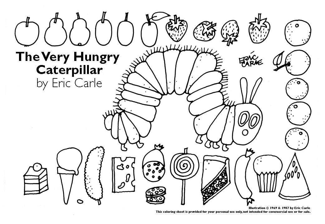 Very Hungry Caterpillar colouring in
