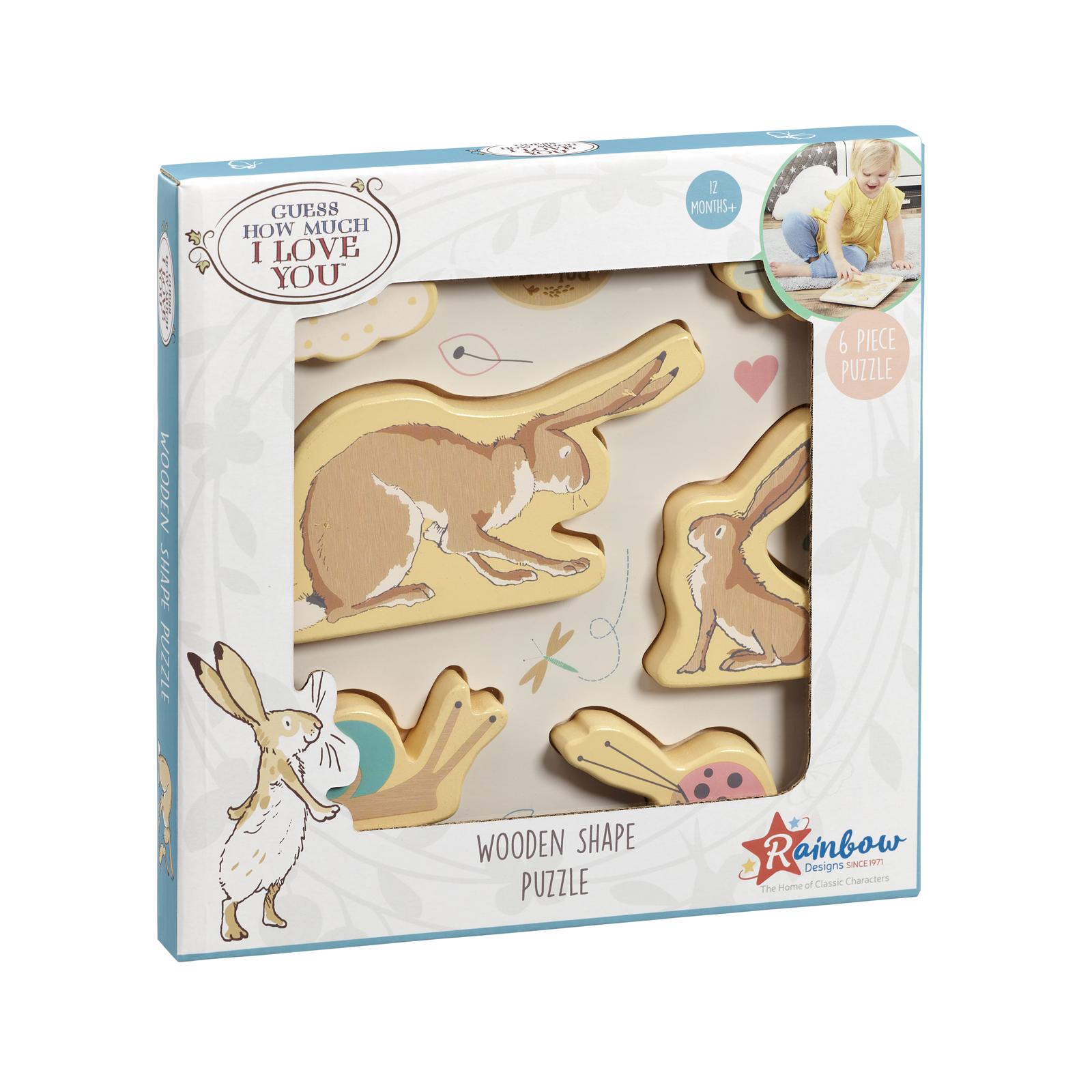 Guess How Much I Love You Wooden Shape Puzzle Rainbow Designs The