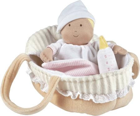 Carry Cot with Baby Grace with Bottle & Blanket