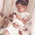 Cecilia -Dark Brown Hair Doll with Cream Linen Dress