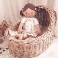 Cecilia -Dark Brown Hair Doll with Cream Linen Dress